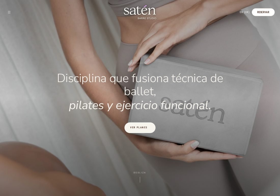 Satén Barre homepage — class schedule and booking